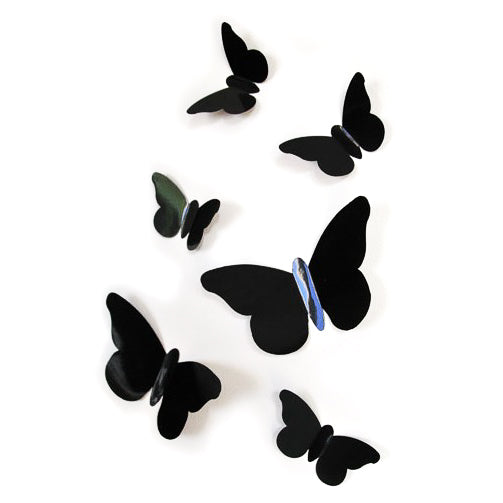 Sticker papillon relief noir